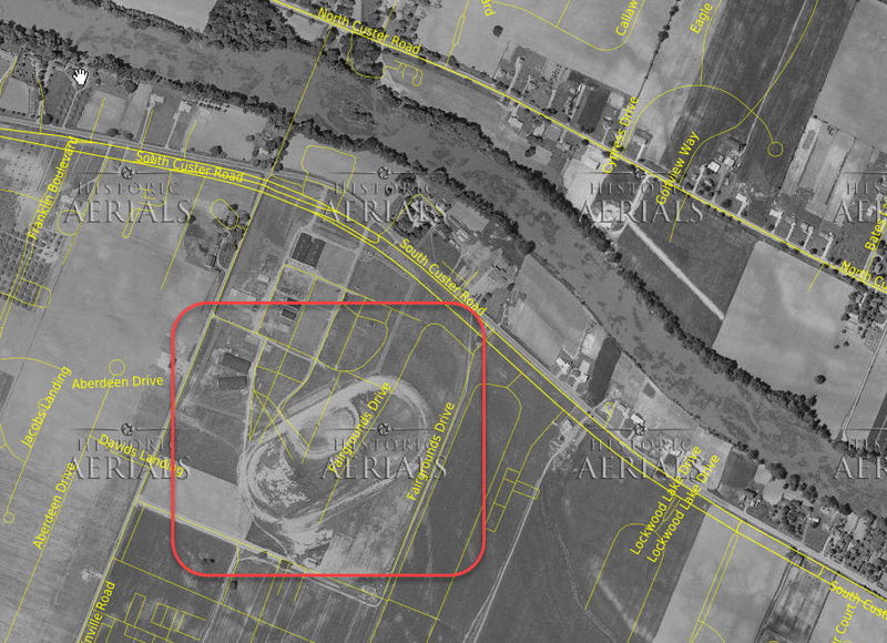 Monroe Fairgrounds Speedway - 1957 Aerial Photo